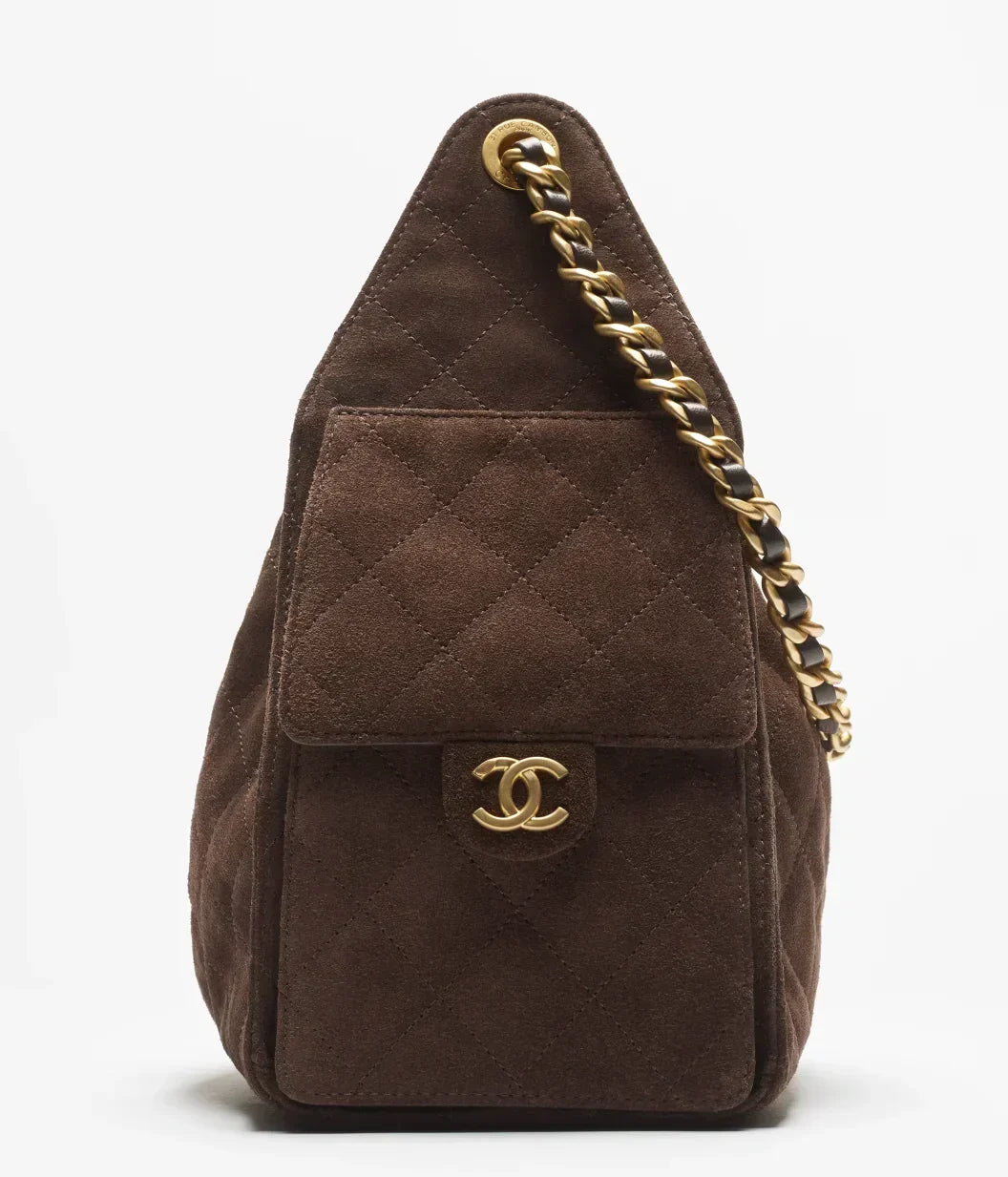 Chanel Mini 25 Quilted Leather Handle Shoulder Bag with Chain Strap (20 x 22 x 12.5) cm